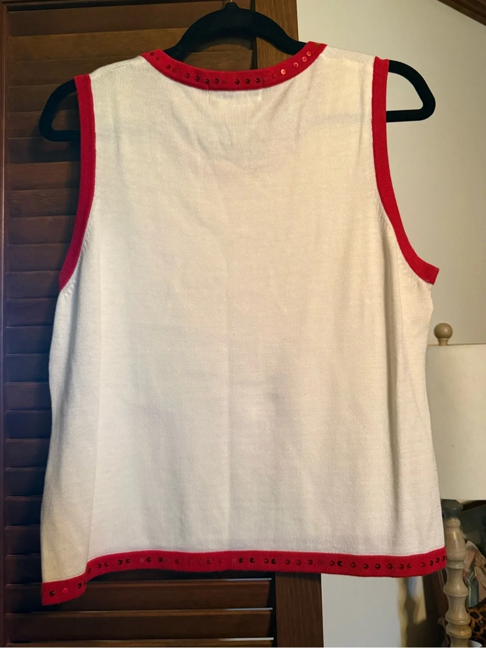 VTG Americana sweater tank flag USA size L EUC